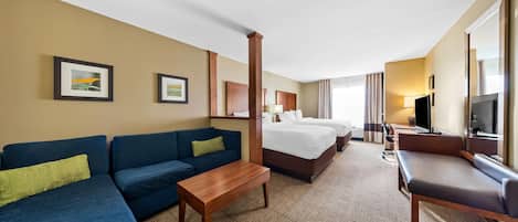 Ropa de cama de alta calidad, colchones con pillow-top y escritorio