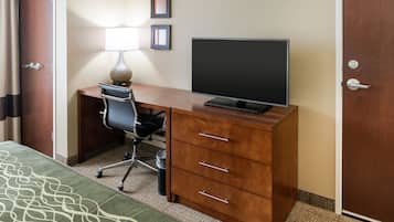 Premium bedding, pillow-top beds, desk, blackout curtains