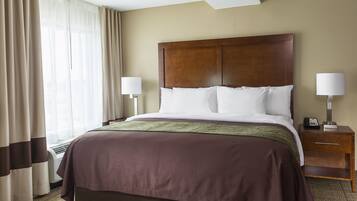 Premium bedding, pillow-top beds, desk, blackout curtains