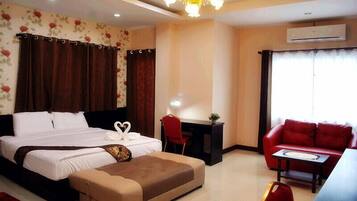 Blackout curtains, soundproofing, rollaway beds, free WiFi