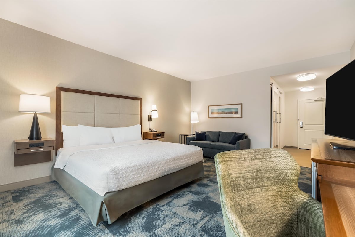 55-inch flat-screen TV with cable channels, TV, streaming services