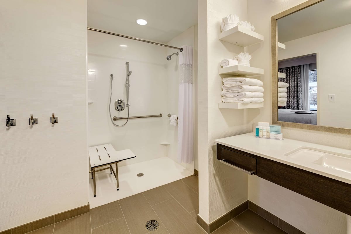 free toiletries, hair dryer, towels, soap