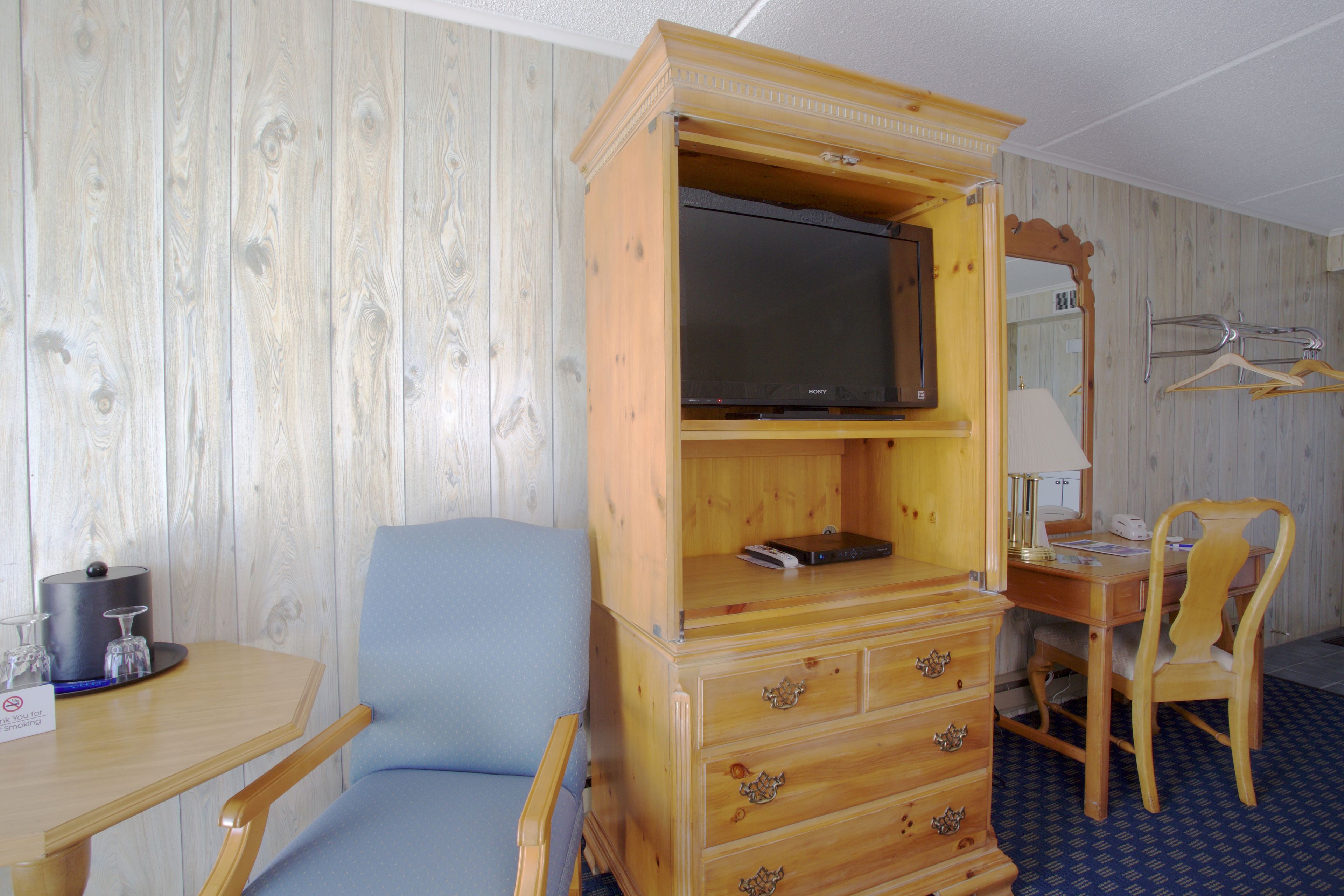 1 bedroom, desk, blackout curtains, iron/ironing board