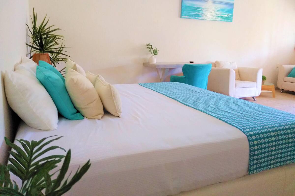 Select Comfort beds, individually furnished, desk, iron/ironing board