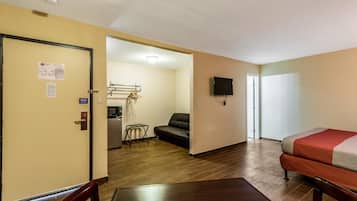 Blackout curtains, free WiFi, bed sheets, wheelchair access