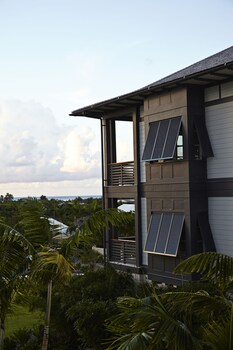 Hotel room view looking out at The Island House