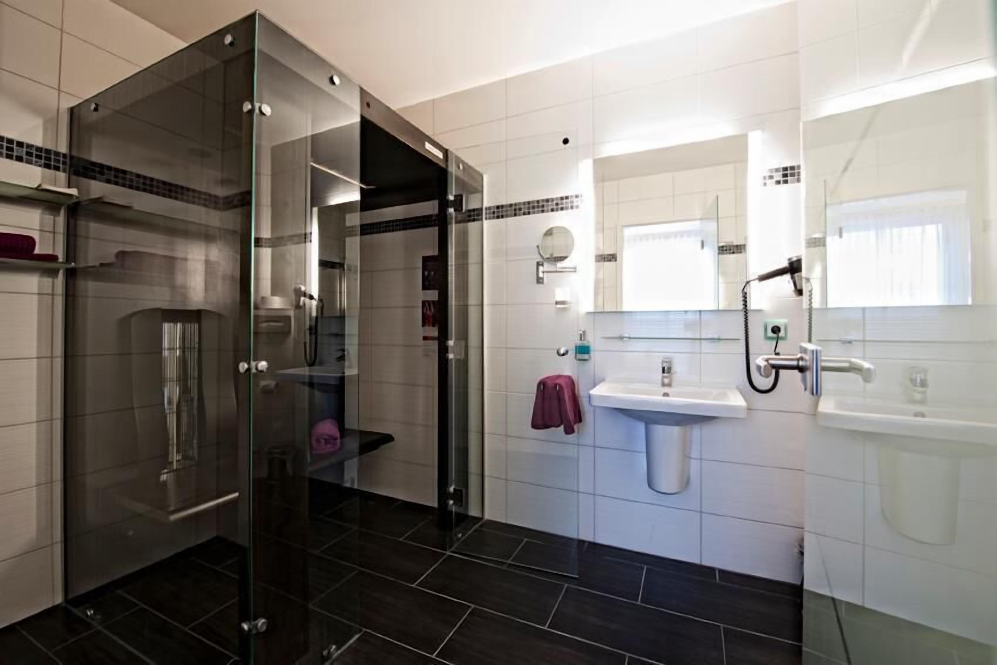 hair dryer, slippers, towels