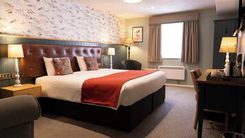 Accessible Double | Desk, laptop workspace, blackout curtains, iron/ironing board