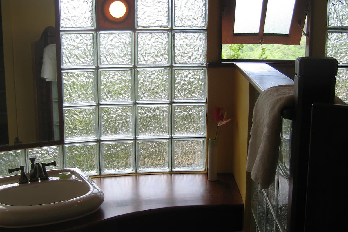 suite (king bed) | bathroom | shower, hair dryer, towels