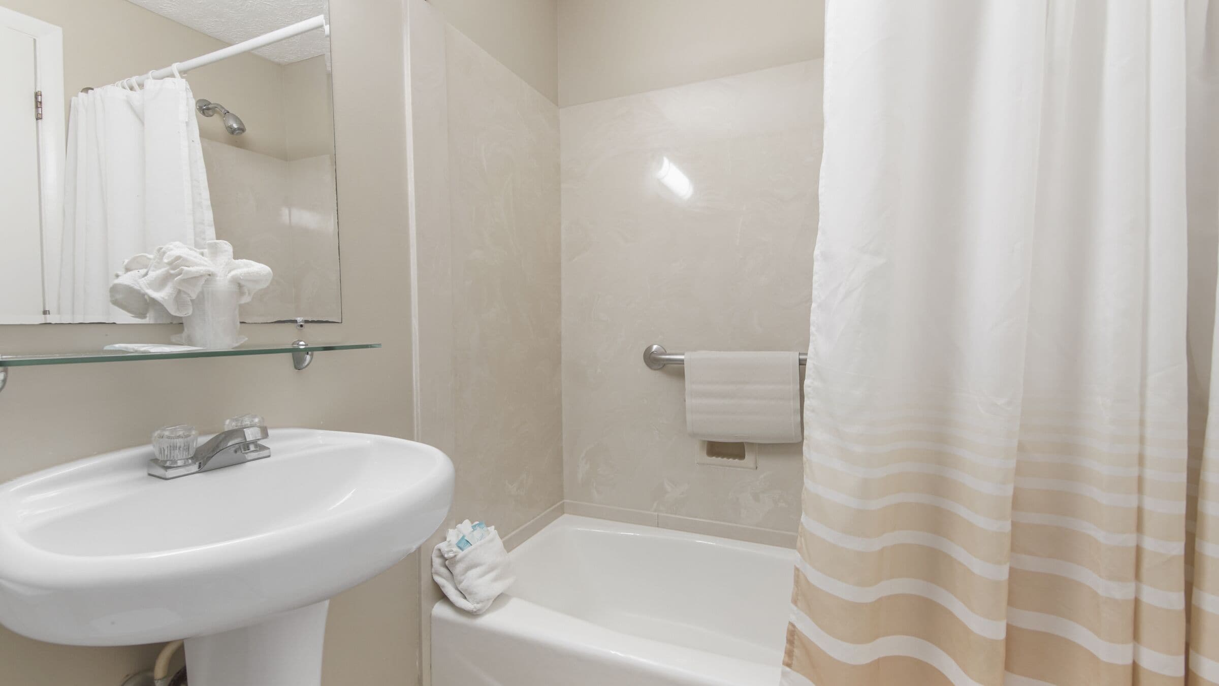 double room, resort view, beachfront | bathroom | combined shower/bathtub, hair dryer, towels, soap