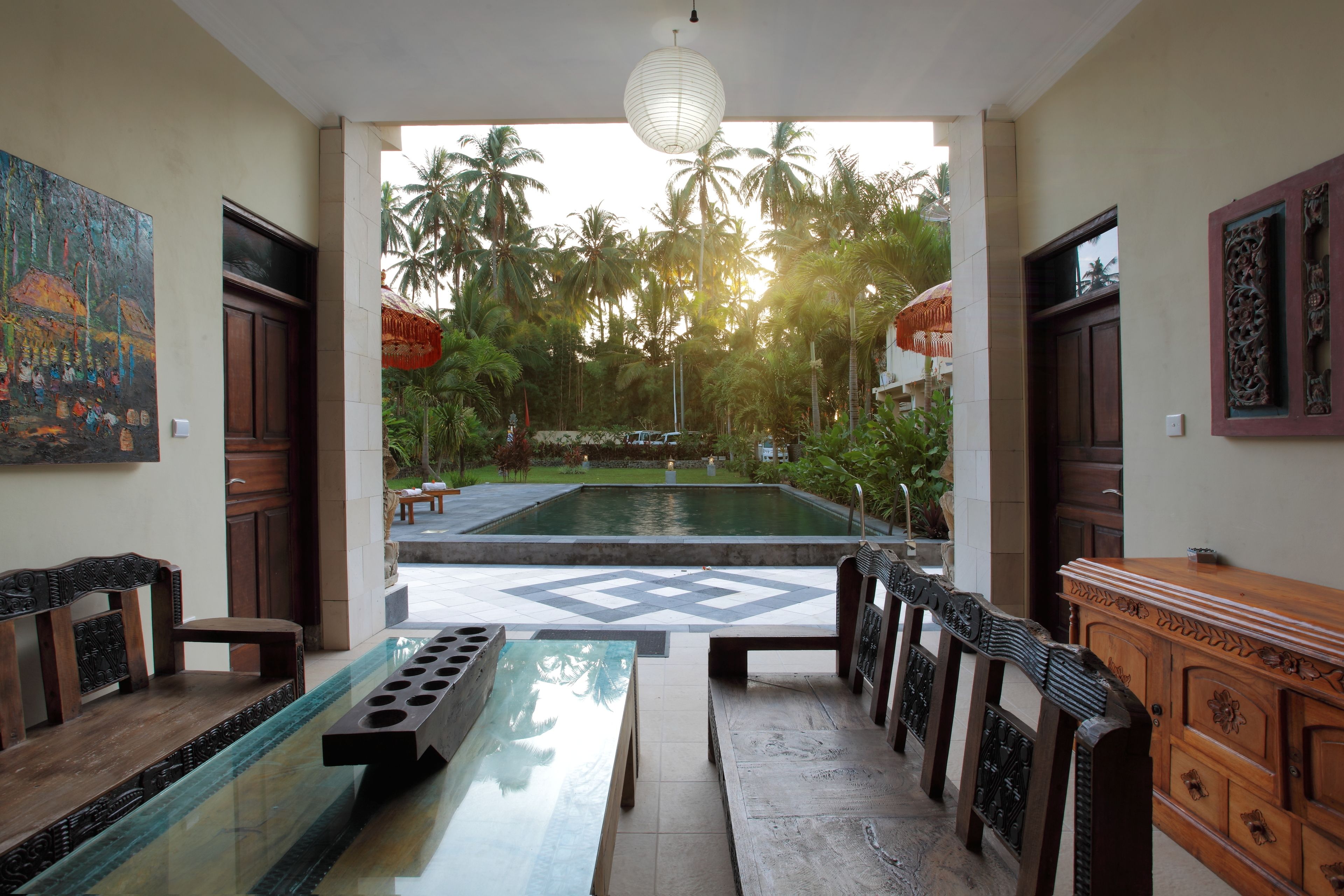 2 outdoor pools, pool umbrellas, pool loungers