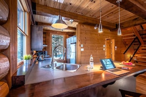 Chalet, 4 Bedrooms, Exterior Hot Tub | Living area | Flat-screen TV, DVD player - RCNT Chalets (Lac-Superieur)