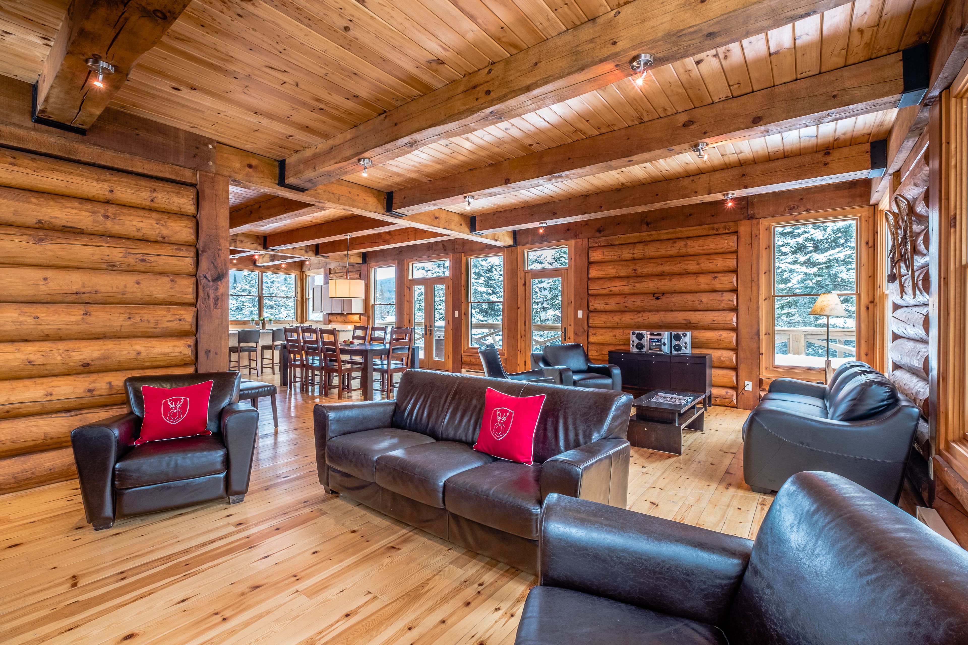 Chalet, 5 Bedrooms | Living area | Flat-screen TV, DVD player