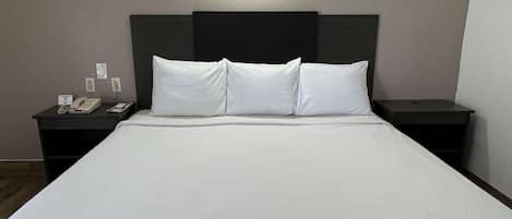 Desk, free WiFi, bed sheets