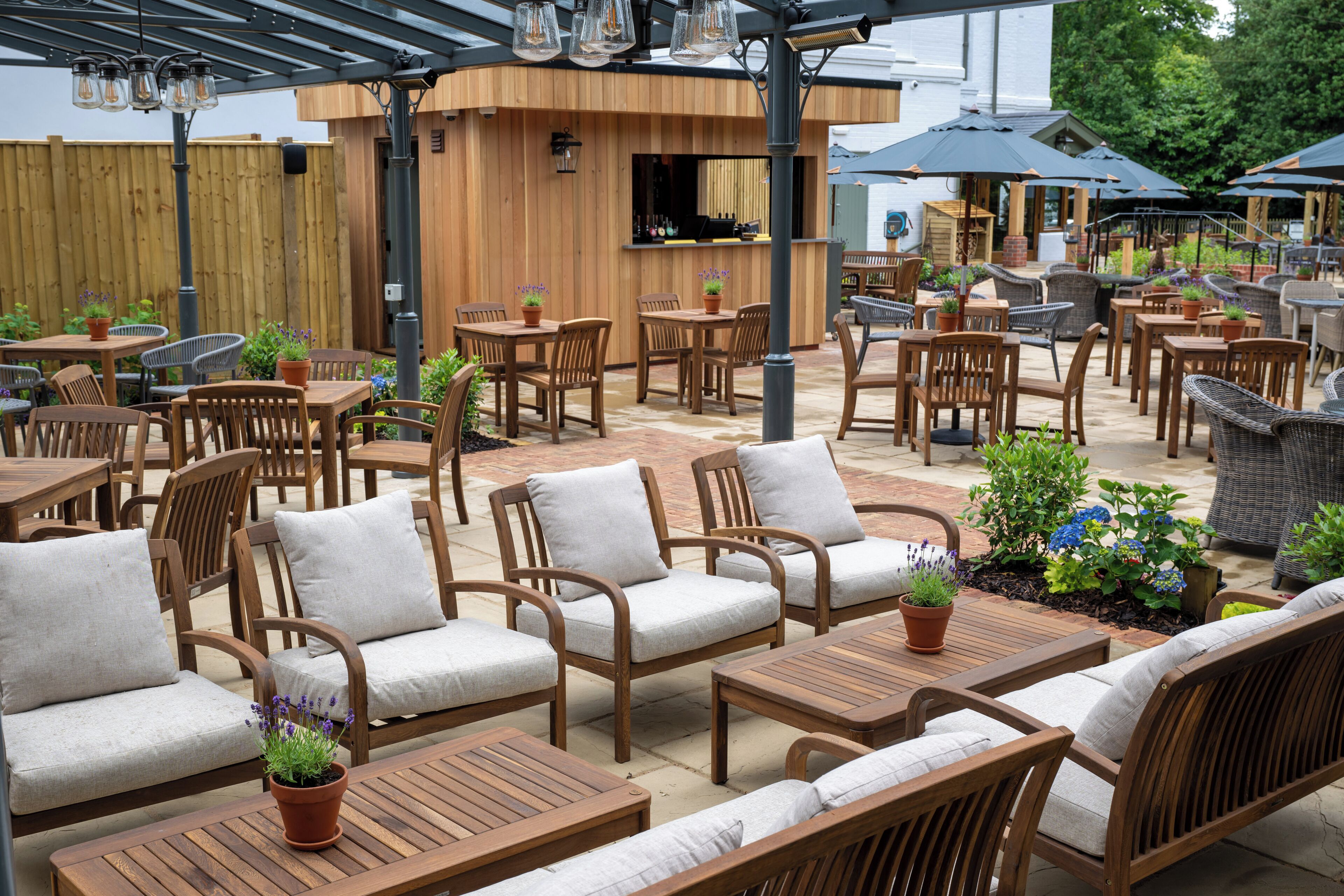 Outdoor banquet area