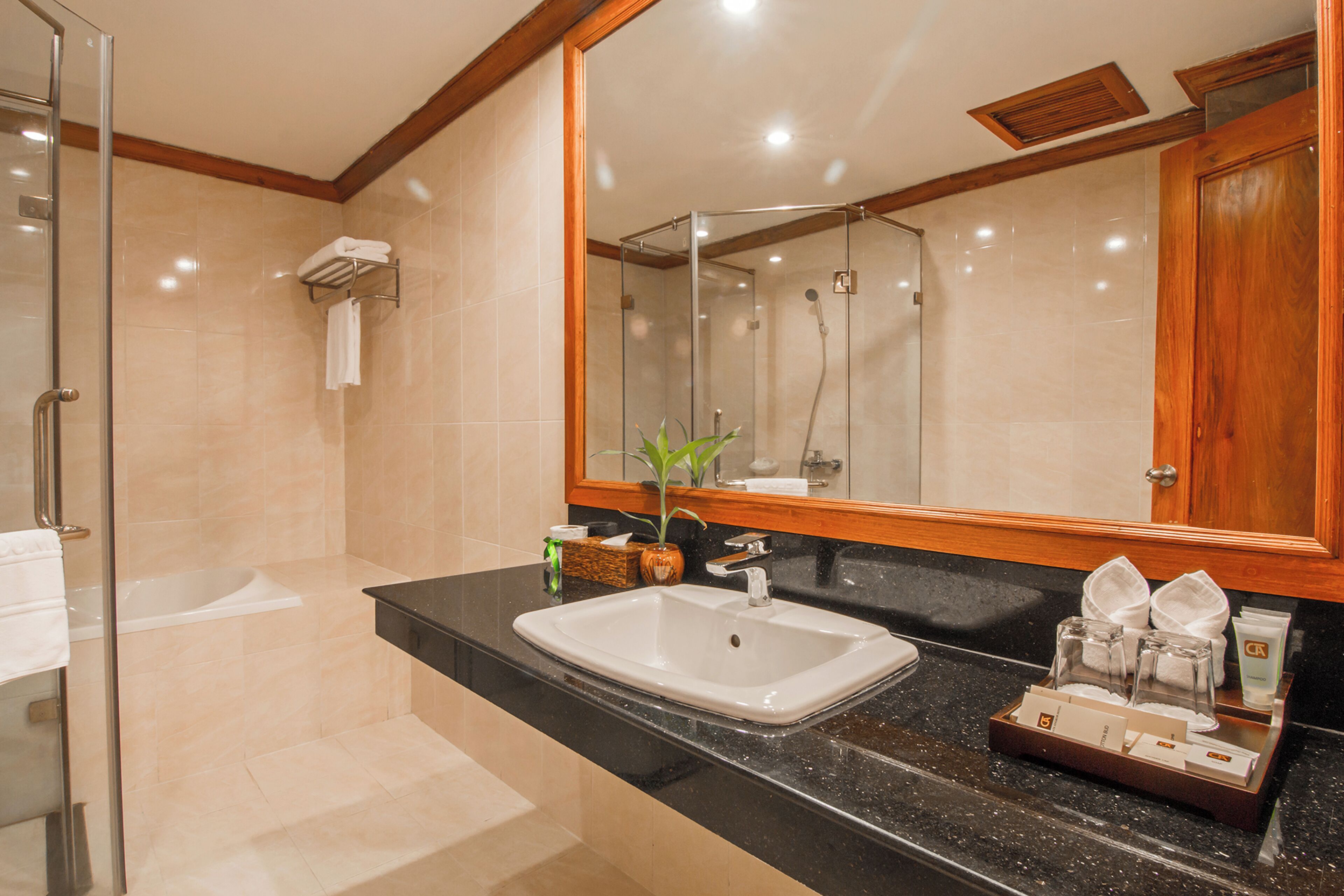 cheathata deluxe double - balcony | bathroom | rainfall showerhead, free toiletries, hair dryer, bathrobes