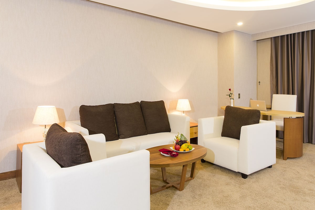 1 chambre, draps en coton égyptien, couette en duvet d'oie, minibar