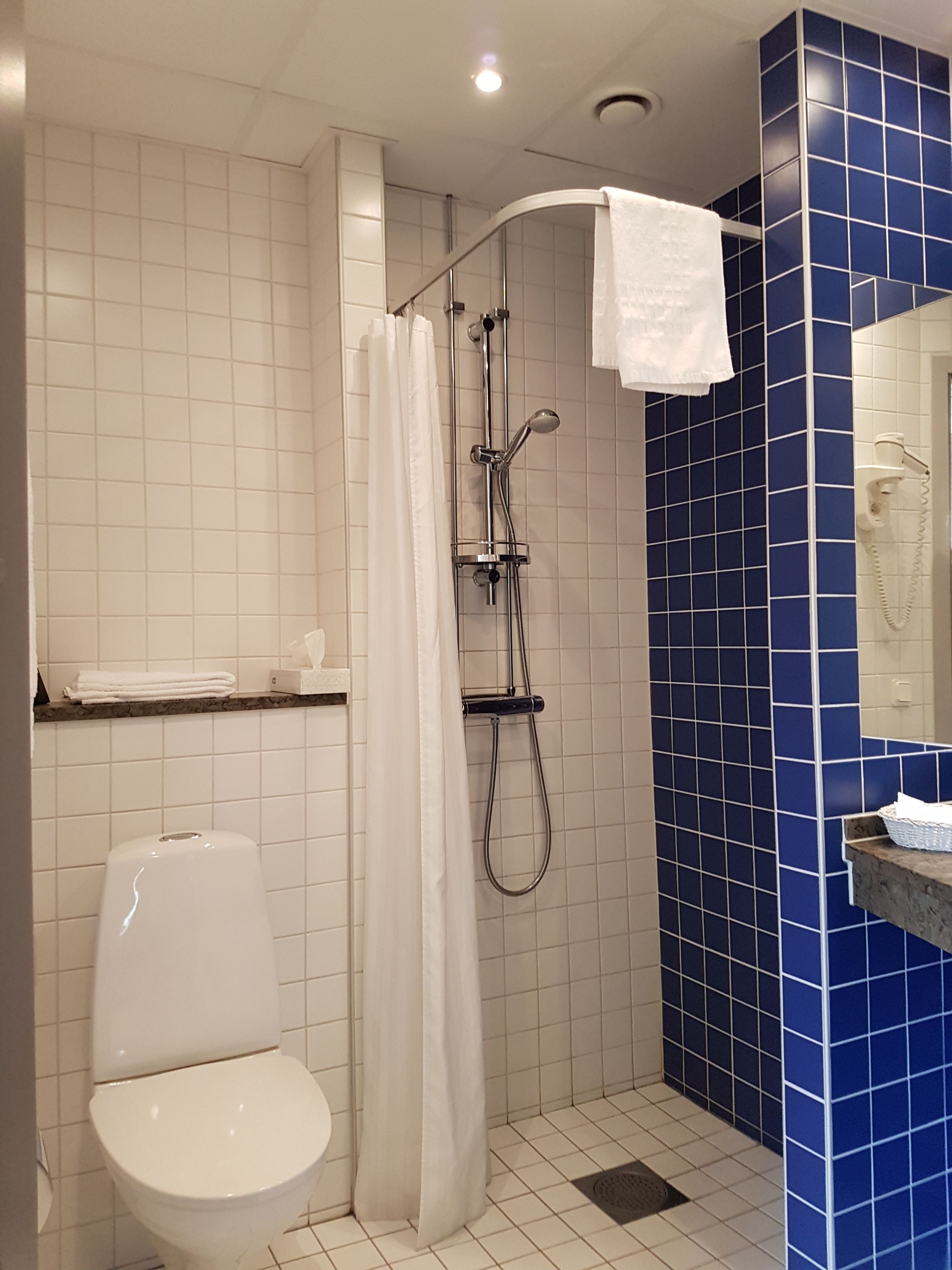family room | bathroom | shower, hydromassage showerhead, free toiletries, hair dryer
