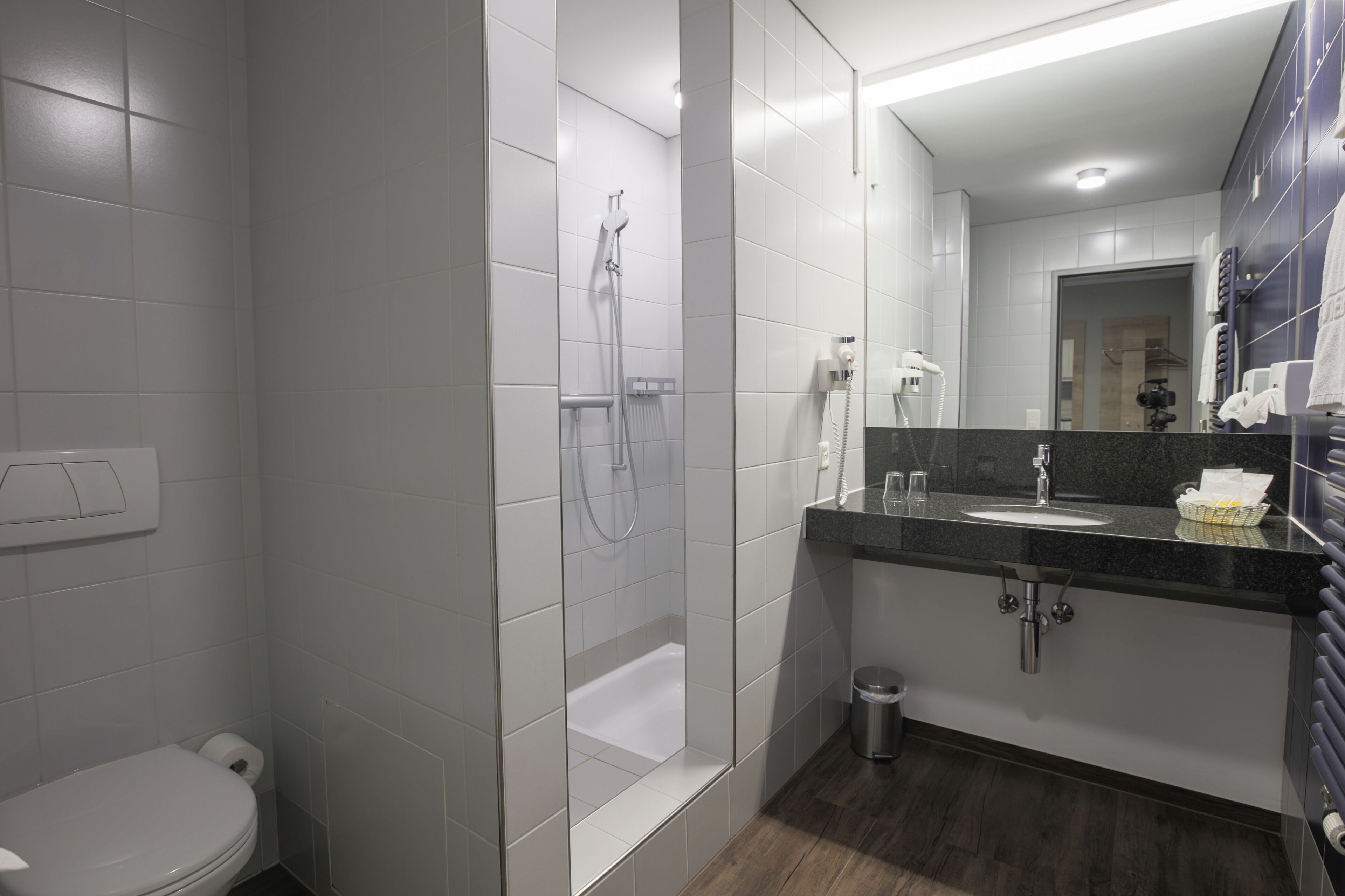 superior room | bathroom | shower, free toiletries, hair dryer, bathrobes