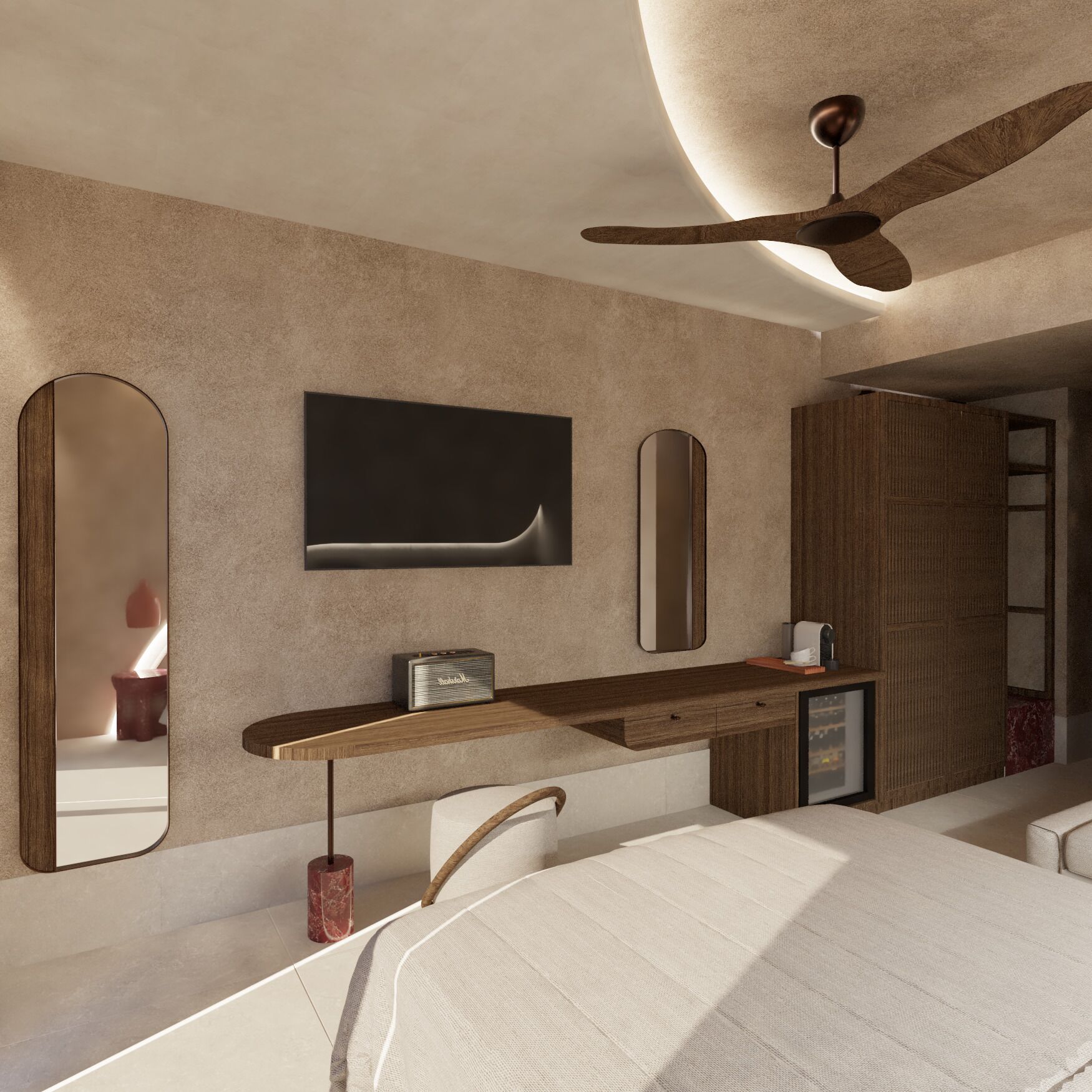 プレミアム 4 人部屋 | 高級寝具、客室ごとに異なる装飾、客室ごとに異なるインテリア、ノートパソコン用作業スペース