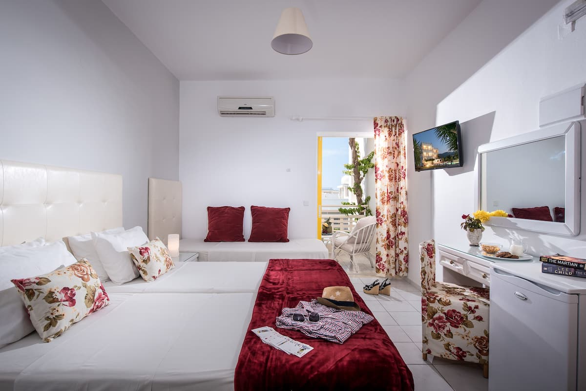 Desk, iron/ironing board, free cots/infant beds, free WiFi