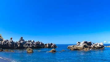 On the beach, snorkelling, kayaking