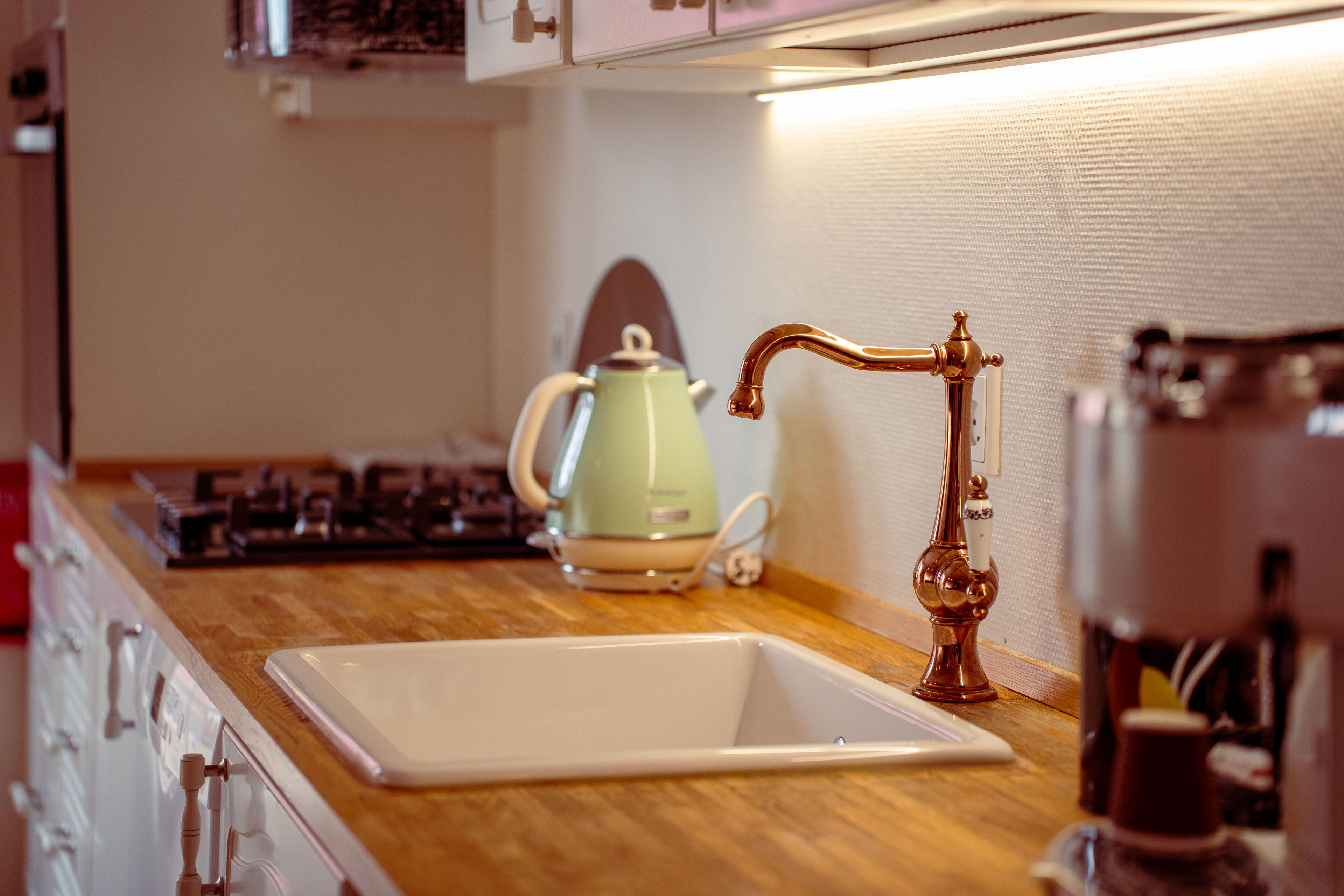 deluxe apartment, 1 bedroom, kitchen | private kitchen | fridge, coffee/tea maker, electric kettle