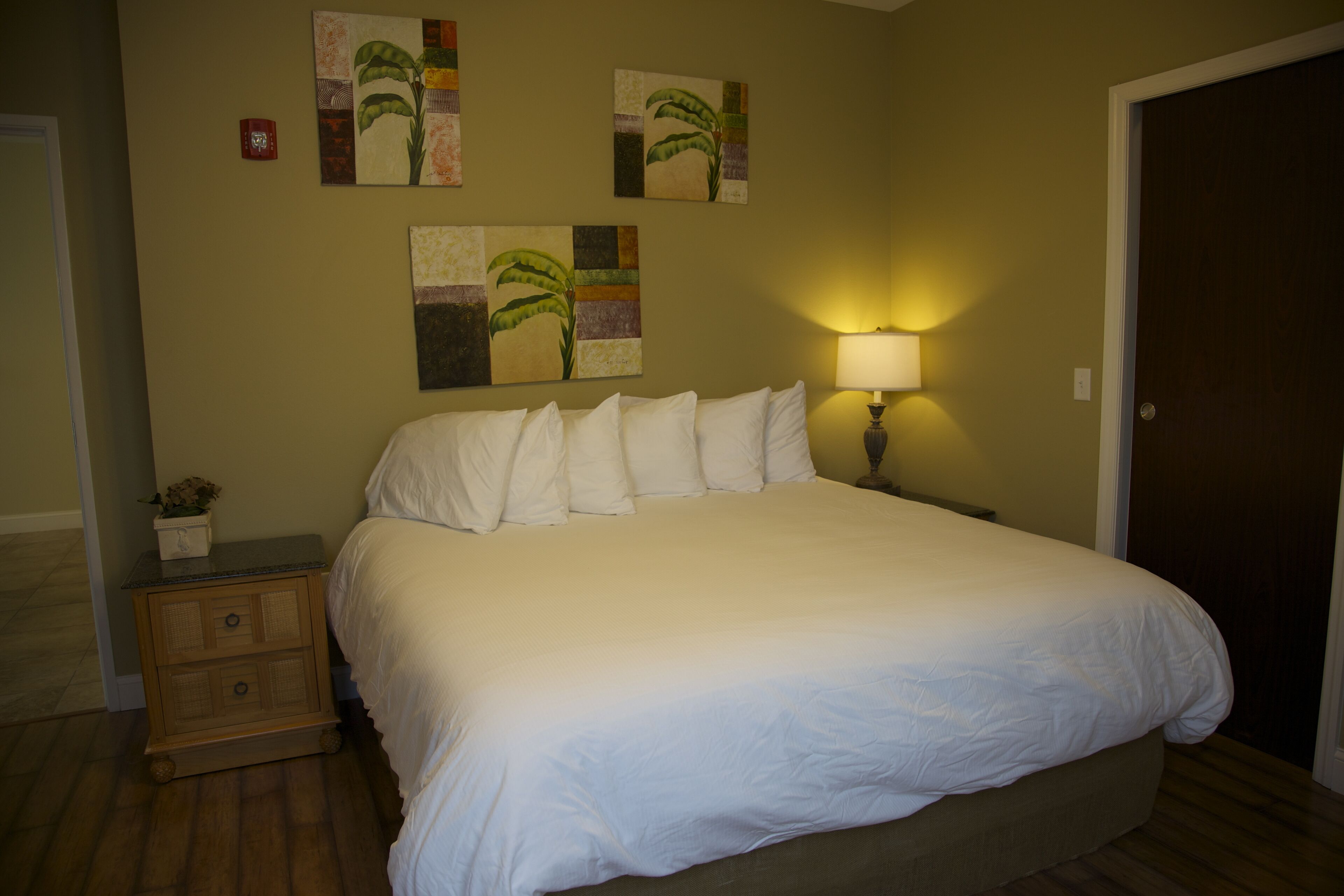 premium bedding, desk, laptop workspace, iron/ironing board