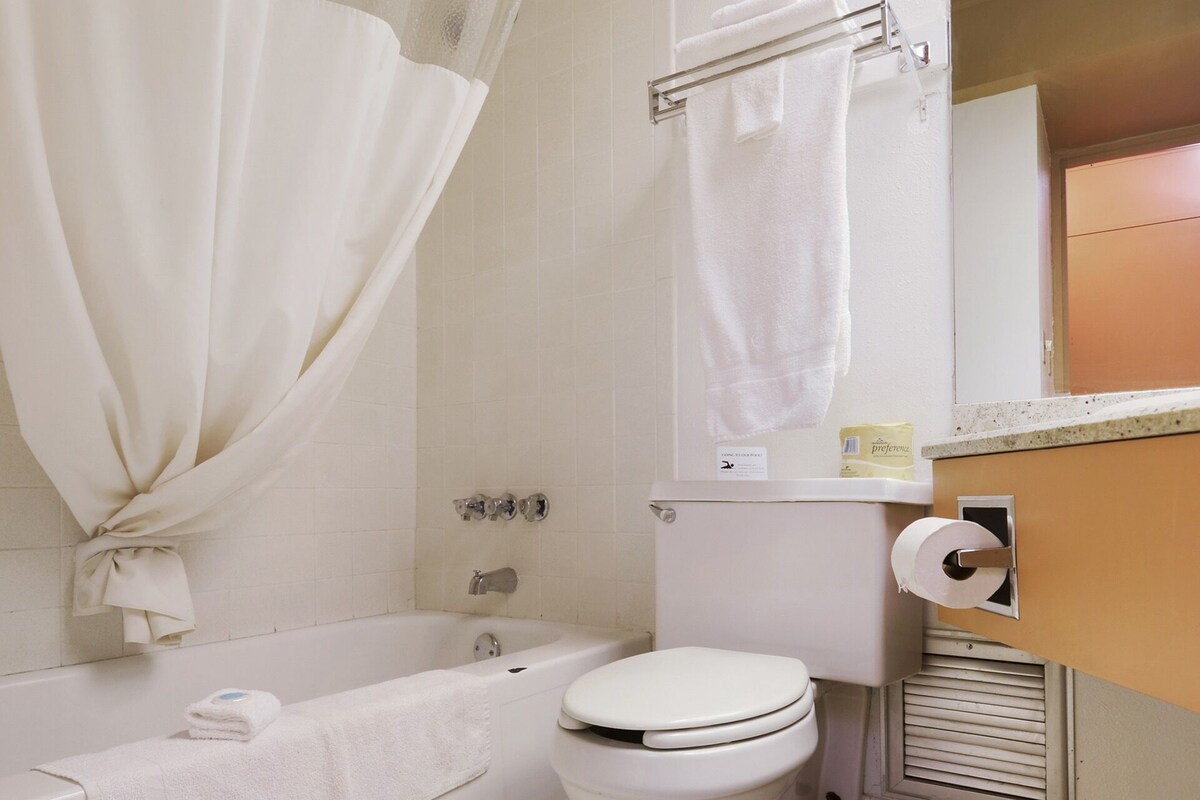 Free toiletries, hair dryer, towels