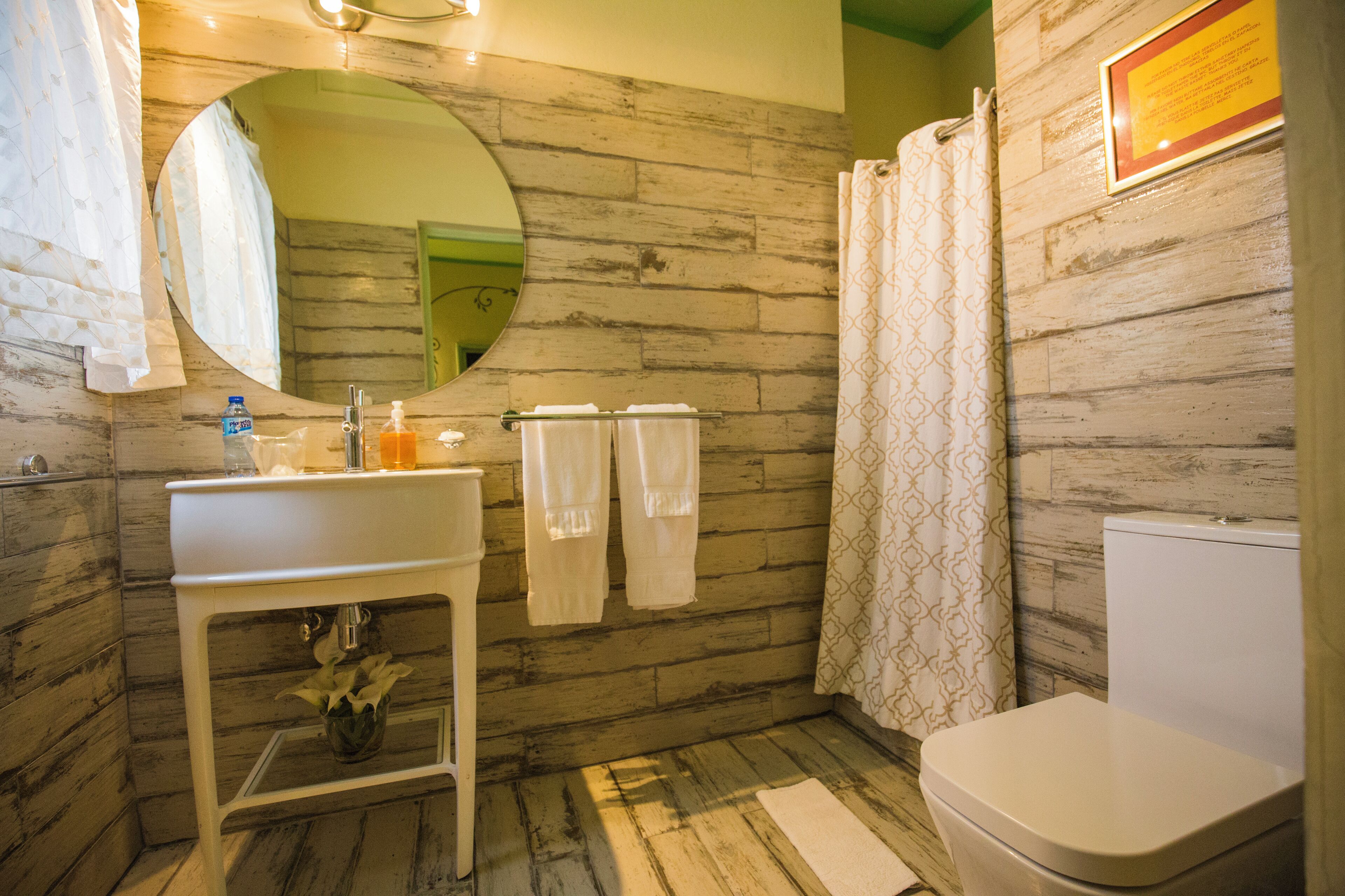 suite | bathroom | hair dryer, towels