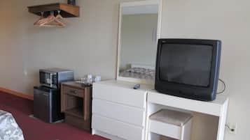 Blackout drapes, iron/ironing board, rollaway beds, free WiFi