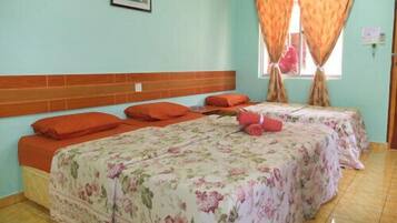 Desk, free WiFi, bed sheets