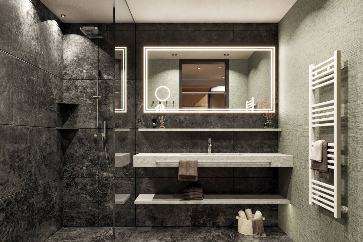 shower, rainfall showerhead, free toiletries, hair dryer