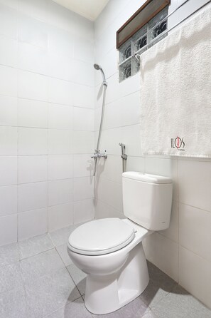 Ducha, artículos de tocador gratuitos, secador de pelo