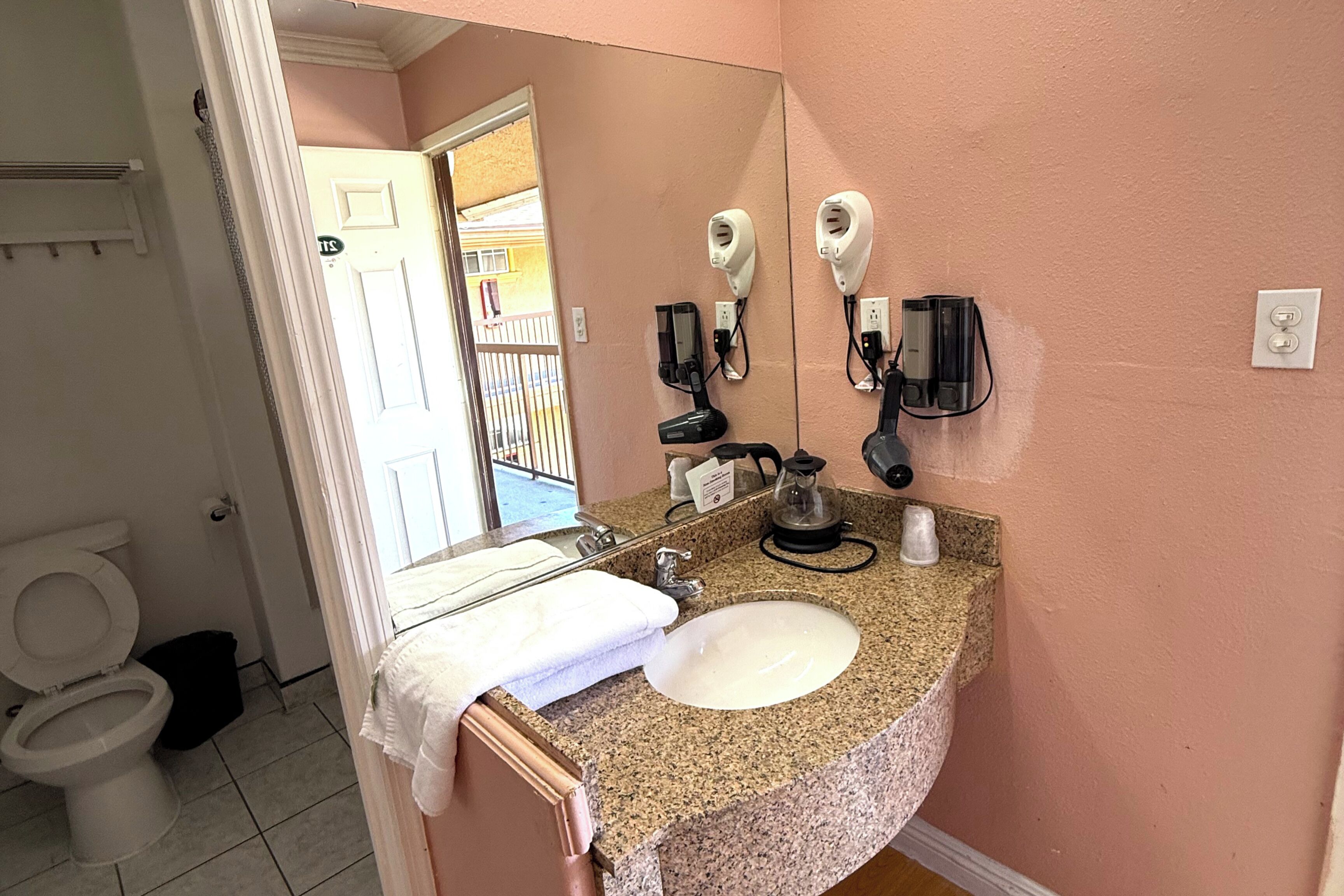 Free toiletries, hair dryer, towels