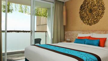 Kamar Double Deluks, 1 Tempat Tidur Double atau 2 Tempat Tidur Twin, balkon | Minibar, brankas, tirai kedap cahaya, dan Wi-Fi gratis