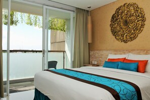 Deluxe dubbelrum - 1 dubbelsäng eller enkelsängar - balkong | Minibar, värdeförvaringsskåp på rummet och mörkläggningsgardiner