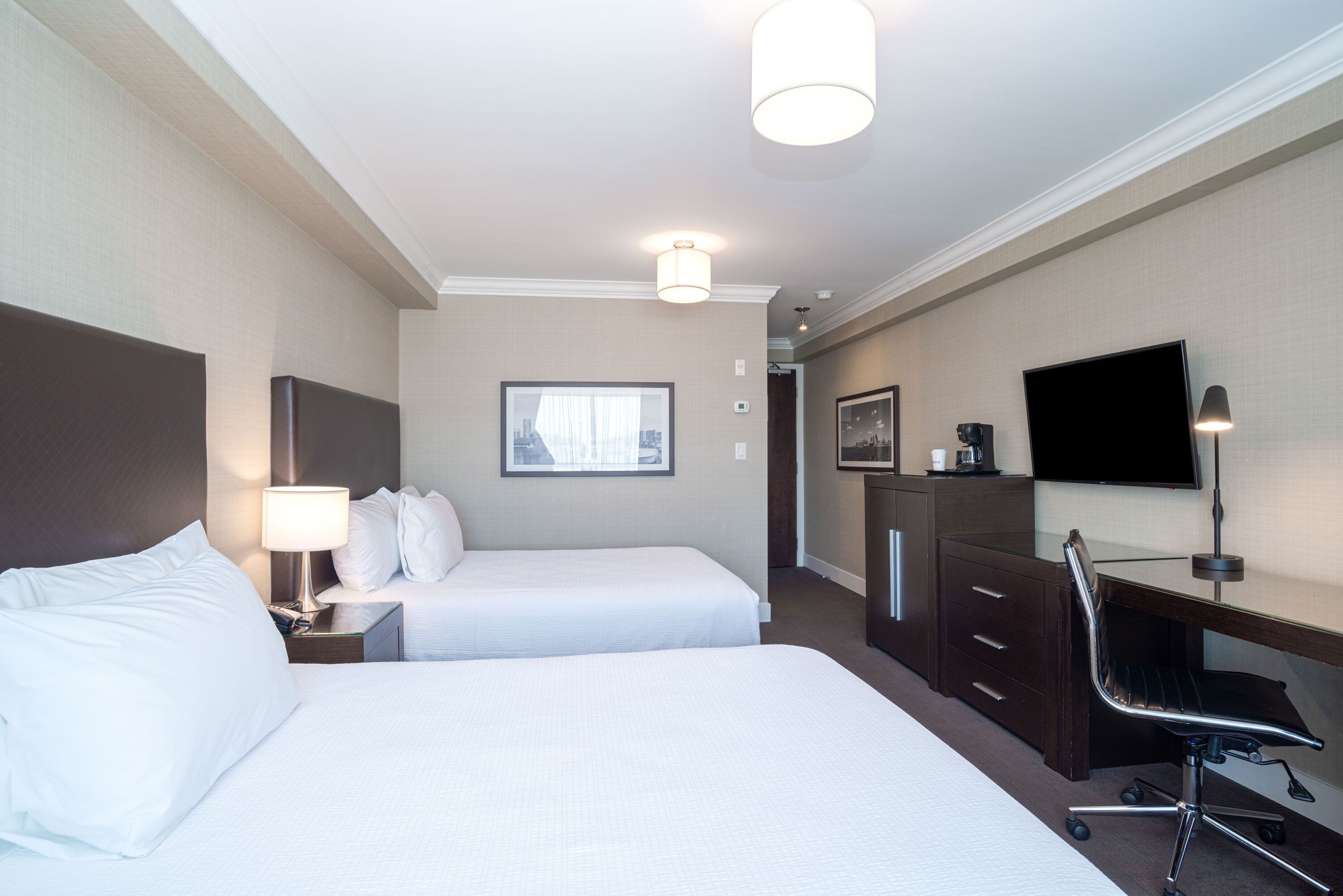 standard room, 2 queen beds | 1 bedroom, in-room safe, desk, blackout curtains