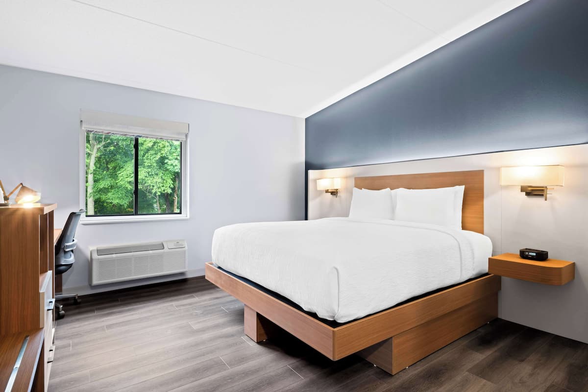 Habitación estándar, 1 cama King size, para no fumadores, refrigerador y microondas (Shower Only) | Escritorio y espacio para trabajar con laptop