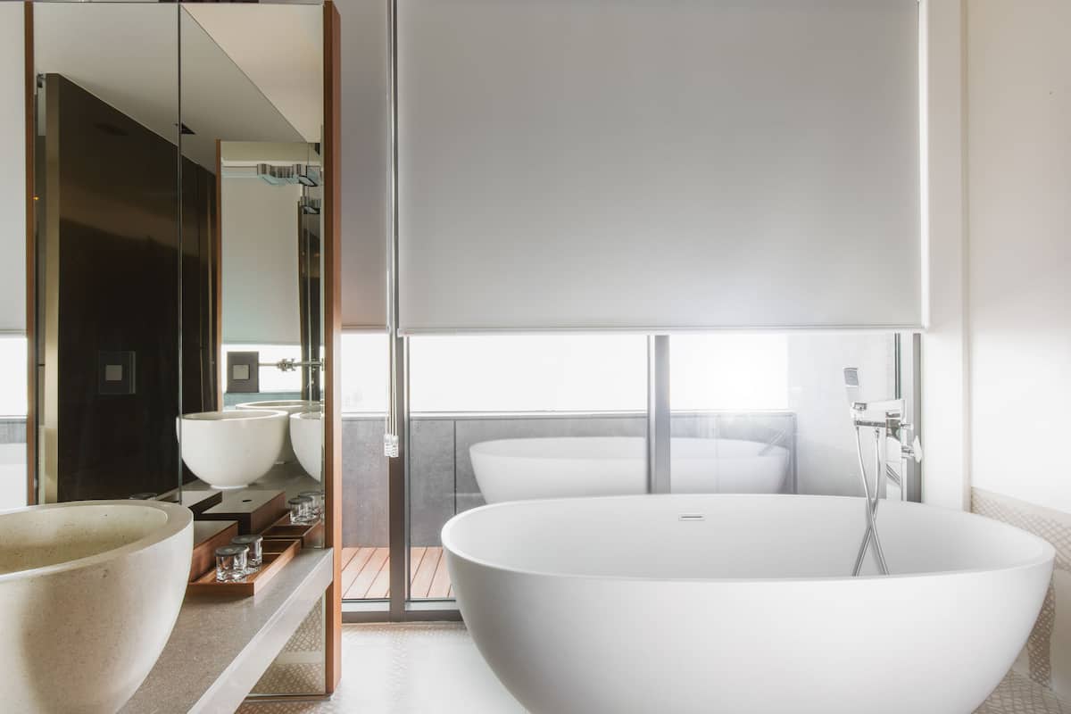 royal suite | bathroom | rainfall showerhead, hair dryer, bathrobes, slippers