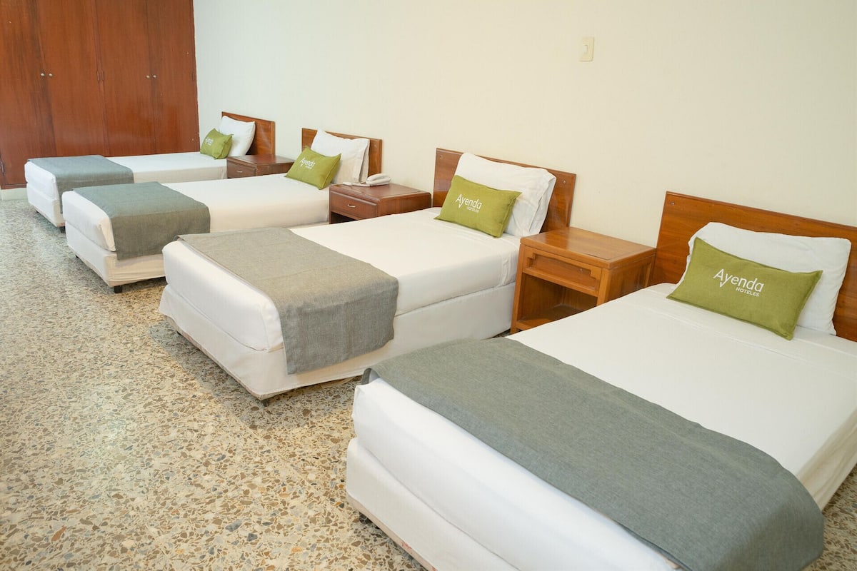 Desk, free WiFi, bed sheets