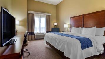 Room, 1 King Bed, Accessible, Non Smoking | Desk, laptop workspace, blackout drapes, iron/ironing board