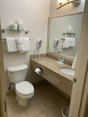 Room, 2 Queen Beds, Non Smoking | Bathroom - A Riverside Inn Travelodge by Wyndham (Fairplay)