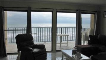 Condo, 3 Bedrooms, Kitchen, Beachfront (#704 ) | Living area | 42-inch flat-screen TV with cable channels, TV, DVD player