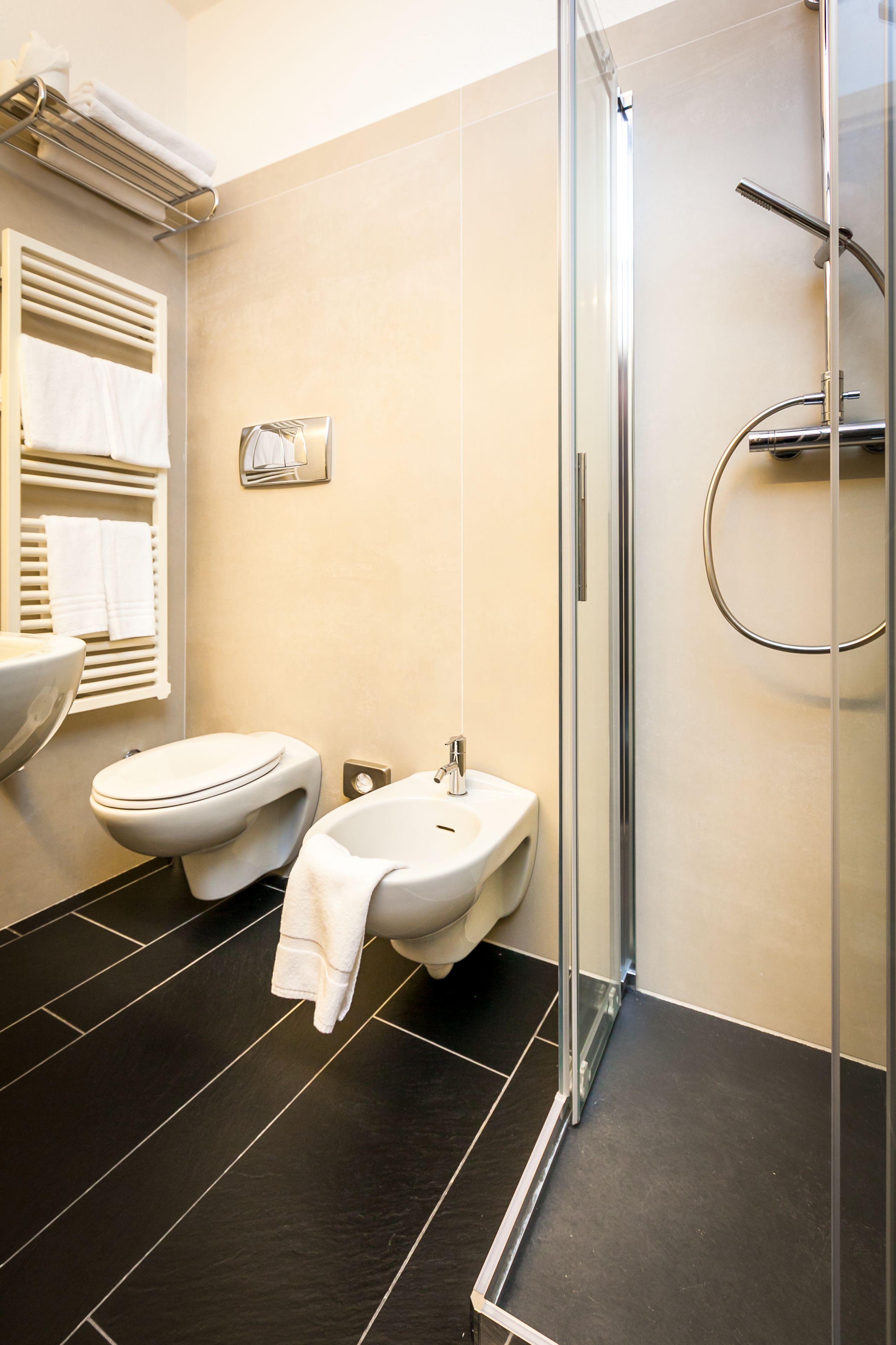 shower, free toiletries, hair dryer, bathrobes