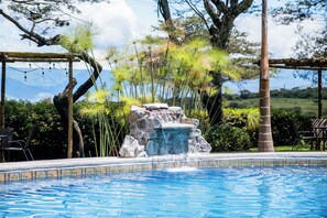 Outdoor pool, pool loungers