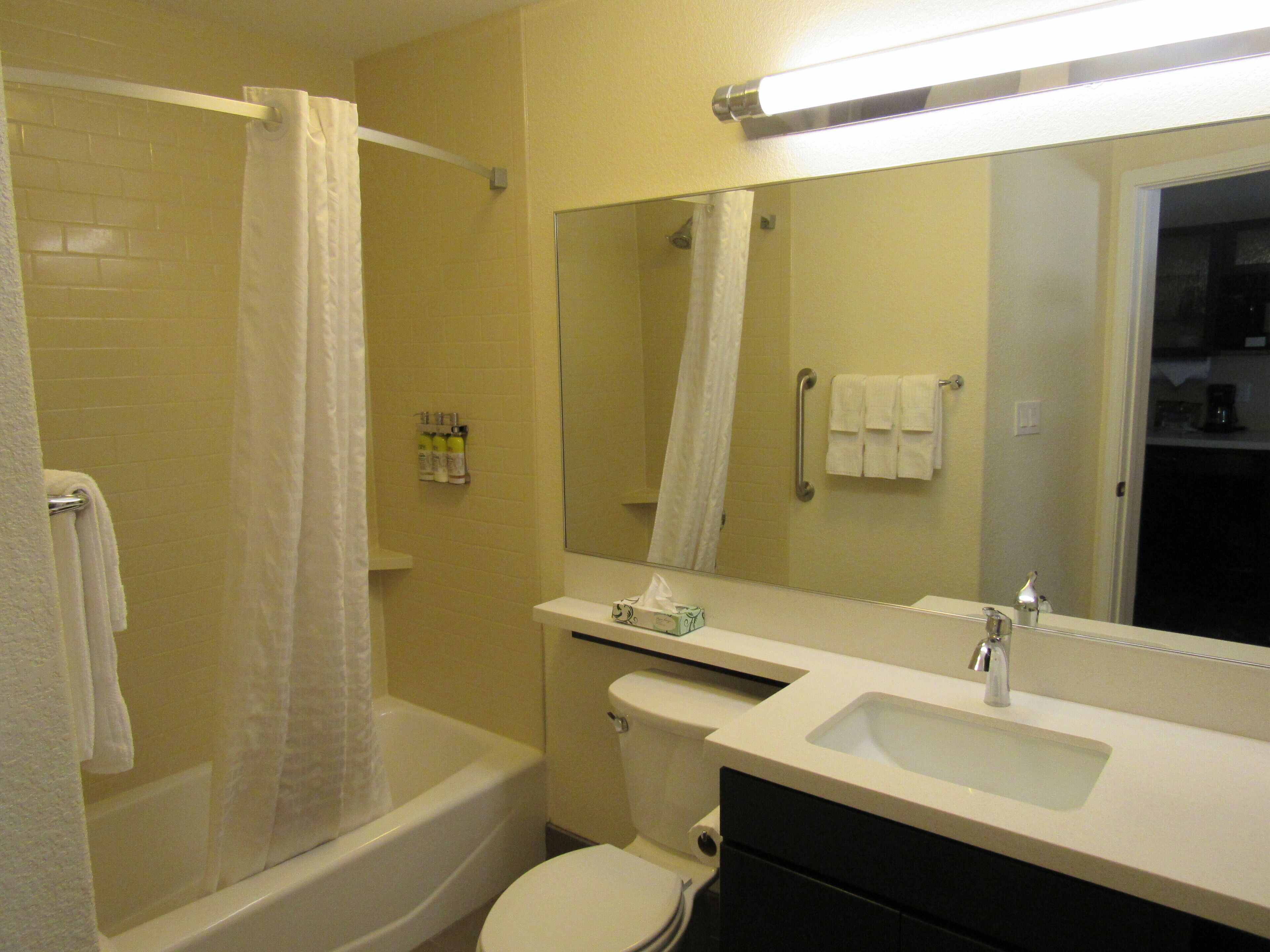 suite, 1 king bed, accessible (mobility, accessible tub) | bathroom | hair dryer, towels