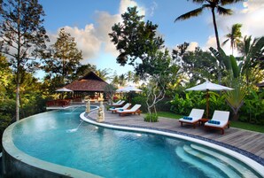 2 outdoor pools, a natural pool, open 7 AM to 9:00 PM, pool umbrellas