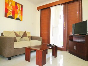 Kamar, 2 kamar tidur | Area keluarga | Televisi 32-inci dengan saluran TV satelit dan film berbayar