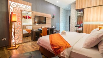 Suíte | Frigobar, cofres nos quartos, escrivaninha, cortinas blackout